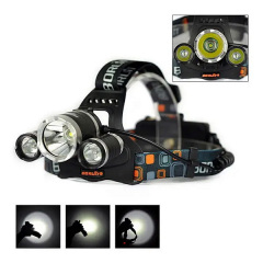 Ліхтарик налобний High Power HeadLamp 3xCree T6 з 3 діодами на акумуляторах + зарядка 12В на micro USB Черкаси
