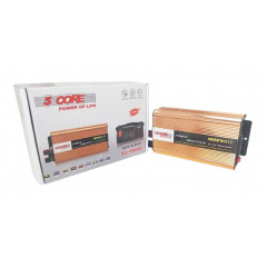 Перетворювач напруги 5 Core 12V-220V 1000W Інвертор автомобільний Вишневое