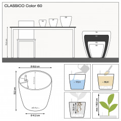 Вазон Lechuzа Classico Color 60 белый 90 л Тячев