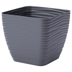 Горшок для цветов Sahara mini kwadro-17 3 л антрацит Form-Plastic Київ