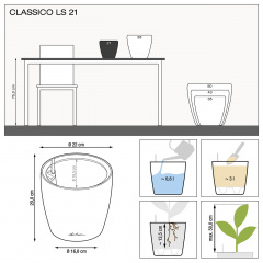 Вазон Lechuza Classico Premium LS 21 белый 3 л Оріхів