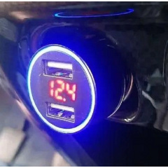 Автомобільний зарядний пристрій з вольтметром HZ 2xUSB Ворожба