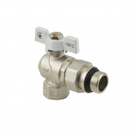 Кран угловой с американкой Raftec WHITE DN25 1 с антипротечкой бабочка