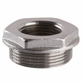 Футорка никелированная 1 1/2″НР х 1″ВР штампованная А0714А(нк)