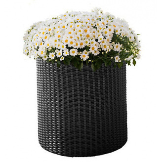 Горшок для цветов Keter Cylinder Planter Small 7 л серый