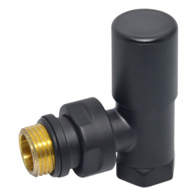 Кран радиаторный Carlo Poletti COMPACT 1/2″ угловой BLACK MATTE