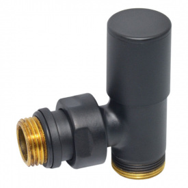 Кран радиаторный Carlo Poletti COMPACT 1/2″х24-19 угловой BLACK MATTE