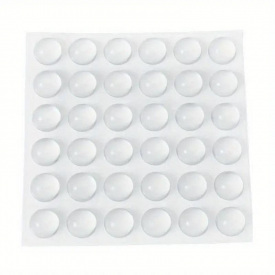 Відбійник для дверей демпфер Dory d=16мм h=8мм силіконовий прозорий 36 штук (D050861)