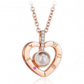 Кулон проектор Серце VigohA Я тебе люблю 100 мовами світу