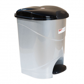 Ведро для мусора с педалью Bella №3 30л серый металлик Irak Plastik