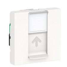 Одинарная компьютерная розетка Schneider Electric NU341118 RJ45 cat.5e UTP с полем для надписи 2М (белая)