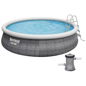 Bestway Надувной бассейн Bestway 57372 (457х107 см), с картриджным фильтром и лестницей