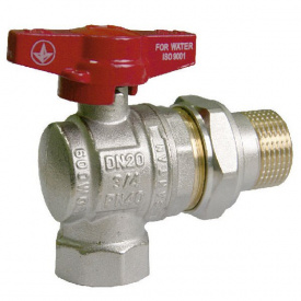 Кран шаровый угловой с накидной гайкой 1/2", американка Santan Professional №322