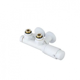 Термостатический комплект ARTTIDESIGN для нижнего подключения 1/2" 50 мм "БИНОКЛЬ" белый матовый