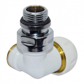 Термостатический клапан Сarlo Poletti FIRST CORNER трехосевой 1/2″х24-19 SX левый белый
