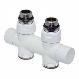 Узел отсекающий Carlo Poletti TWIN 1/2″ Зx3/4″ EK 50 мм прямой белый