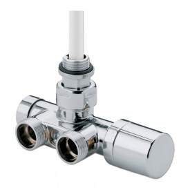 Термостатический узел Carlo Poletti One-Thermo для полотенцесушителя 1/2″ Зx3/4″ EK 50 мм левый хром