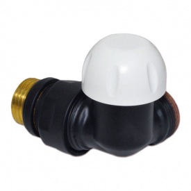 Термостатический клапан Сarlo Poletti FIRST CORNER трехосевой 1/2″х24-19 SX левый BLACK MATTE