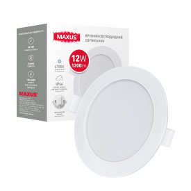 Світлодіодний врізний світильник Maxus 1-RDL-1241-IP RDL 12W 4100K IP44 Білий (1772)