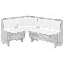 Кухонний куточок FjellFeast-1 (шкірзам, білий + бетон, 160х120 см)