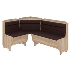 Кухонний куточок PinePlatter-1 (шкірзам, коричневий + сонома, 160х120 см) Славута