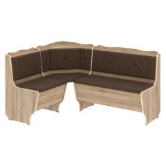 Кухонний куточок DineDream-1 (тканина, савана браун + сонома, 160х120 см) Рівне
