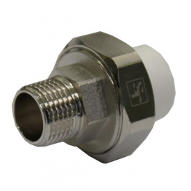 Сгон-американка PP-R Santan 50х1 1/2" с наружной резьбой усиленный, белый