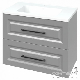 Подвесная тумба с раковиной Mirater Денвер Родео 80 2 серая