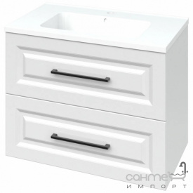 Подвесная тумба с раковиной Mirater Денвер Родео 80 2 белая