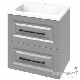 Подвесная тумба с раковиной Mirater Денвер Родео 60 2 серая