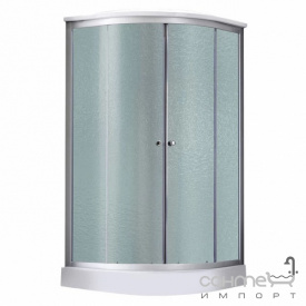 Полукруглый гидромассажный бокс Lidz Tani SBM90x90.SAT.LOW.FR профиль сатин, стекло Frost, стенки белые