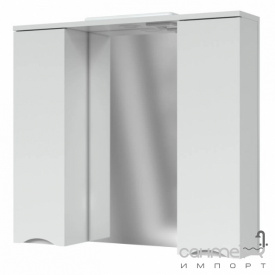 Зеркало с двумя шкафчиками и LED-подсветкой Mirater Смайл 80 белое