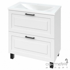 Напольная тумба с раковиной Mirater Alba New Глория 80 белая глянцевая