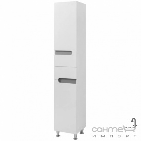 Напольный пенал с корзиной для белья Mirater Верона 40 белый/серый, левосторонний