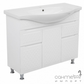 Напольная тумба с раковиной Аква Родос Родорс 100 Lila New белый глянец