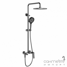 Душевая стойка с изливом Qtap Slavonice QTSLA111GMB45910 оружейная сталь