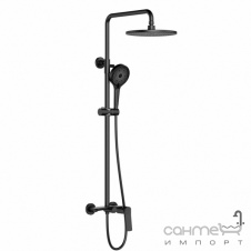 Душевая стойка Qtap Slavonice QTSLA110BLM45914 матовая черная