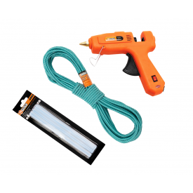Набір Polax клейовий пістолет 60-100W, стрижні 6 шт, поліпропіленовий шнур 20м (337-006)