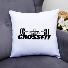 Подушка декоративная с принтом "Crossfit Штанга" Push IT Белый Кавун П000638