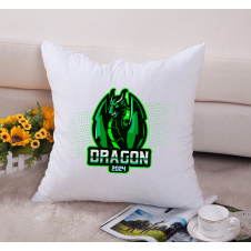 Подушка декоративная с новогодним принтом "Dragon 2024. Дракон 2024" Push IT Белый Кавун П000706