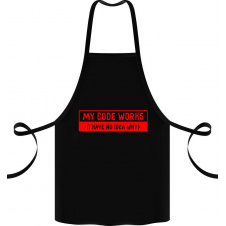 Фартук с принтом Арбуз My code works 68 см Черный