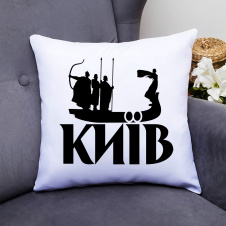 Подушка декоративная с принтом "Киев черный принт" Push IT Белый Кавун П000558