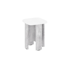 Табурет PlatePlace (білий + бетон, 35х35х45 см) Ахтырка