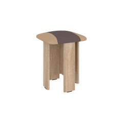 Табурет BiteBoutique (коричневий + кава premium + сонома, 35х35х45 см) Київ