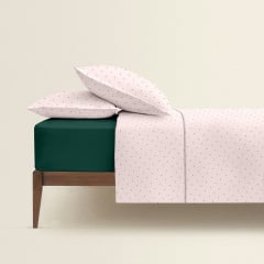 Полуторная постель с простыней на резинке Mini Dots CS22 Cosas розовый 160х220 см Орехов