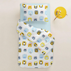 Подростковая постель с простыней на резинке LIGHT BLUE ANIMALS Cosas Белый 155х215 см Вознесенск