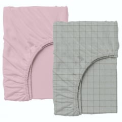 Набор простыни на резинке Cosas ROSE / CELLASHGREY Ранфорс 140х200х20 см 2 шт Графит/Розовый Черкаси