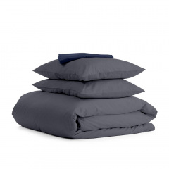 Евро комплект Cosas GREY SATIN CS6 200х220 см Синий/Серый Ужгород