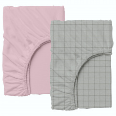Набор простыни на резинке Cosas PINK GEOMETRY Ранфорс 60х120х12 см 2 шт Серый/Розовый Городок