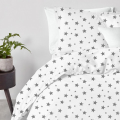 Семейная постель с простыней на резинке Big Star Cosas серый 2х160х220 см Курень